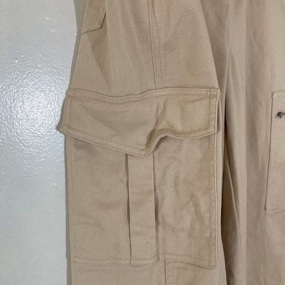 Zara high waisted blush pink wide leg cargo pants - Picture 13 of 15